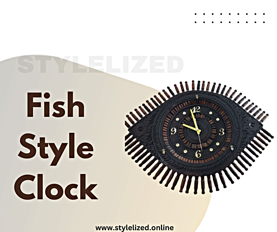 Fish Style Black Wall Clock