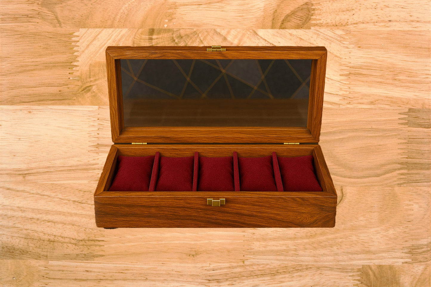 Men Watch box (wooden) top glass & Wood